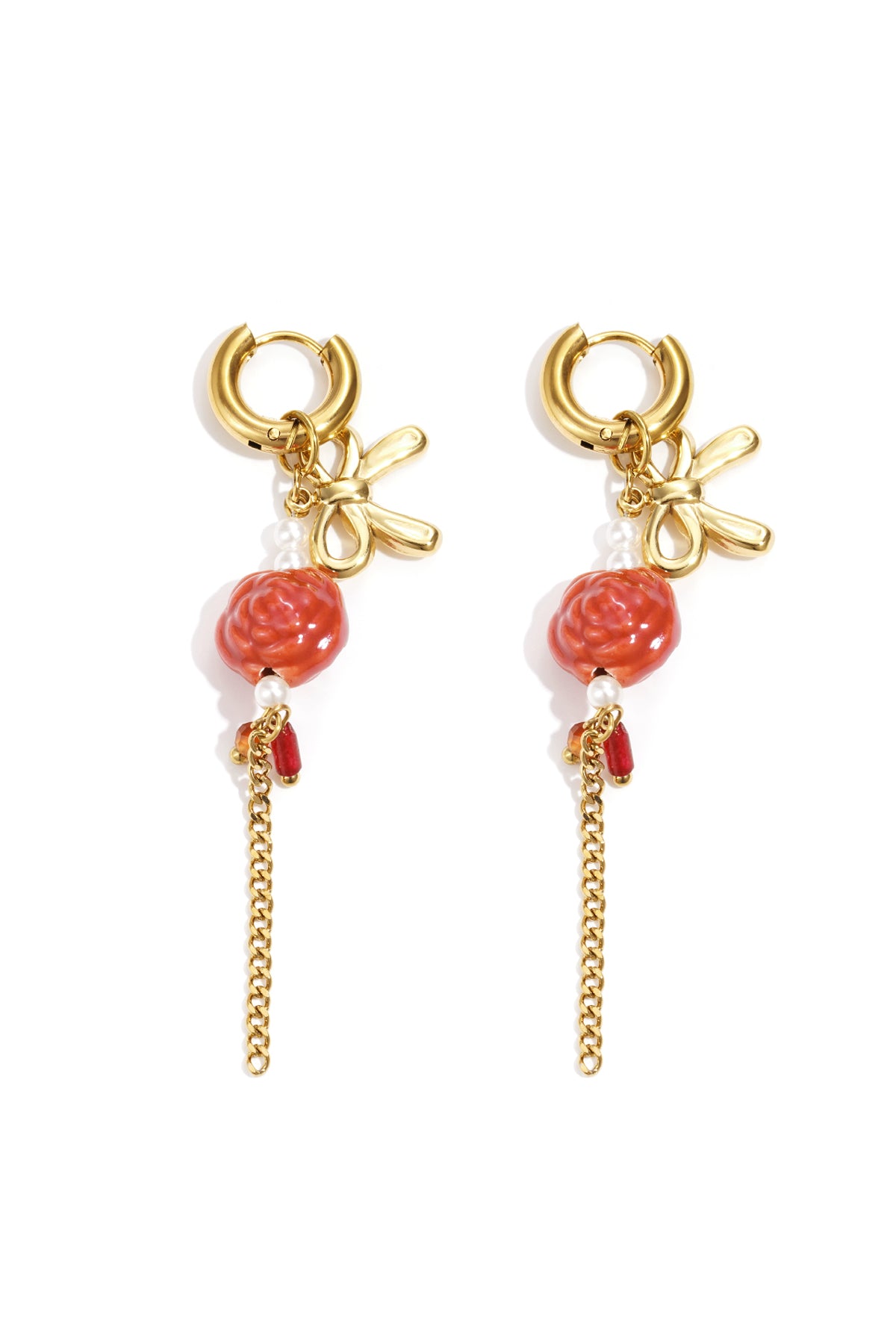 Oorbellen | Rose charm