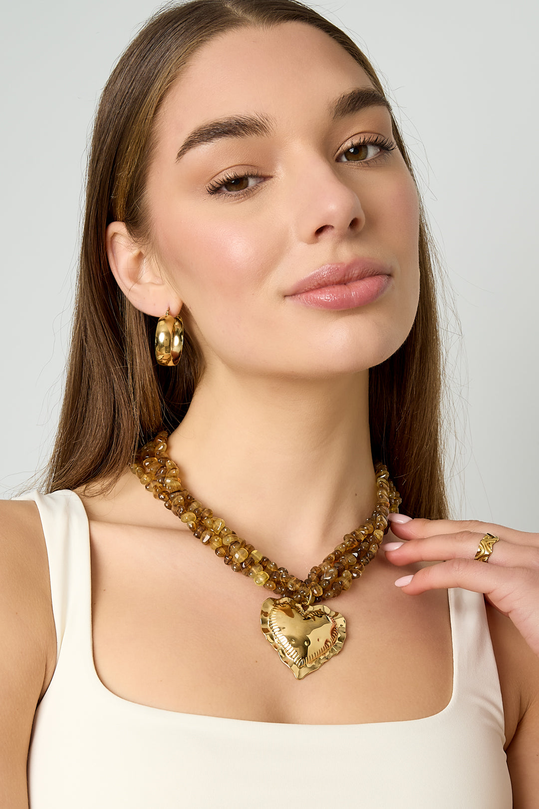 Kralenketting | Golden heart layers