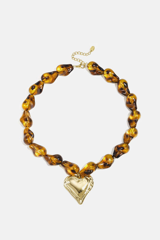 Kralenketting | Amber heart