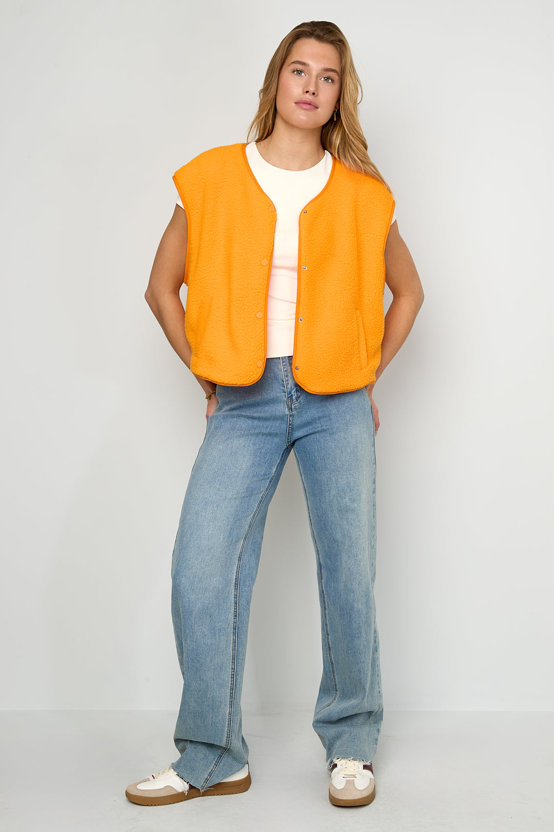 Koningsdag | Teddy gilet royal orange