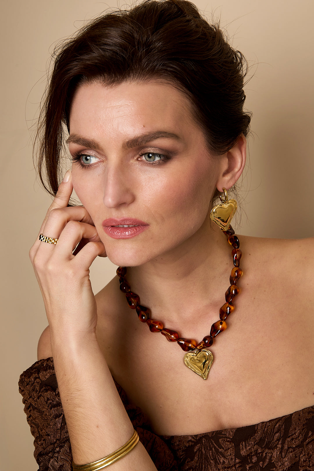 Kralenketting | Amber heart