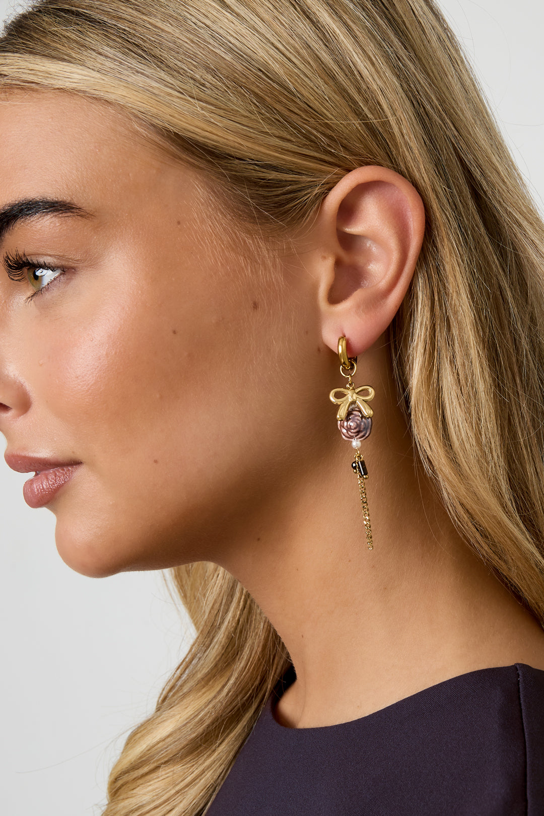 Oorbellen | Rose charm